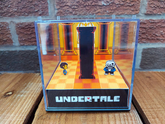 Undertale Frisk Sans Battle Handmade Diorama - Retro Gaming Cube