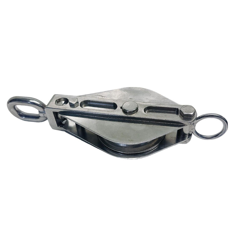 Swivel Eye Block 4" Sheave 1/4" Rope 2,000 Lbs WLL Stainless Steel T304