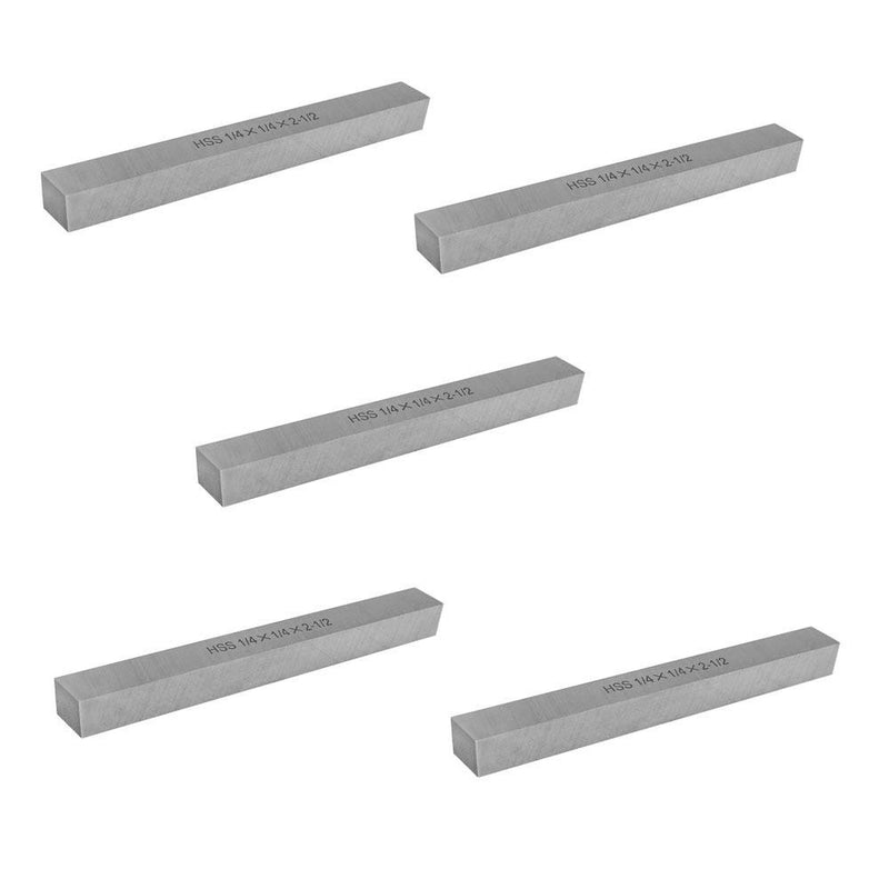 Set of 5 Pcs HSS Square Tool Bits 1/4" x 1/4" x 2-1/2" Milling Blank Fly Cutter