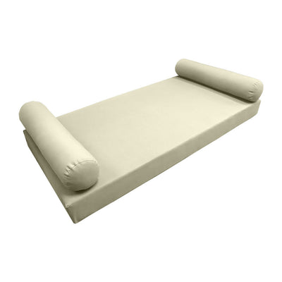 Model-5 AD005 Twin-XL Size 3PC Knife Edge Outdoor Daybed Mattress Cushion Bolster Pillow Complete Set