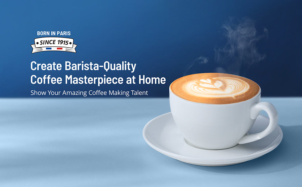 create barista-quality coffee masterpiece at home with milk frother