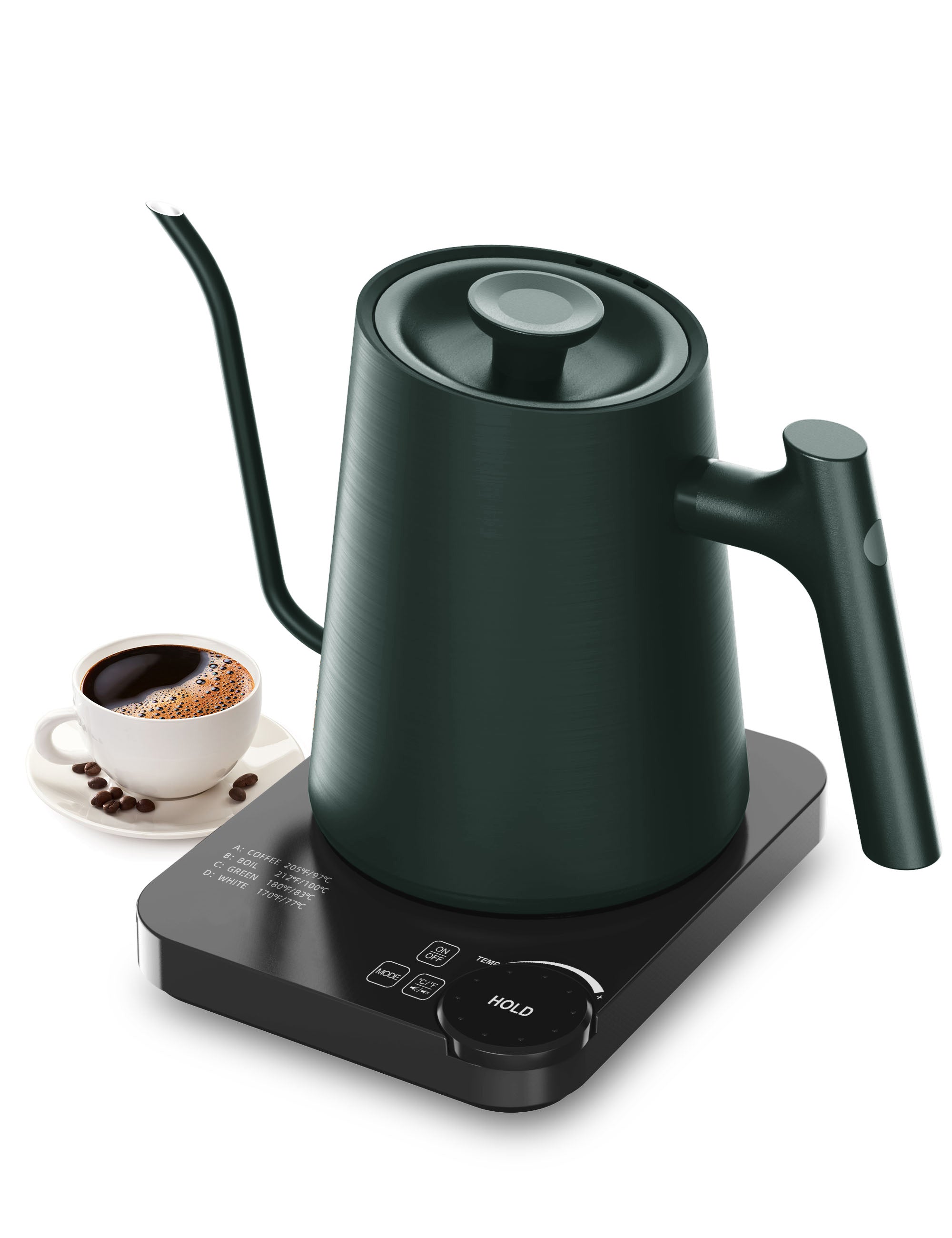 Gooseneck Kettle Temperature Control, Pour Over Electric Kettle