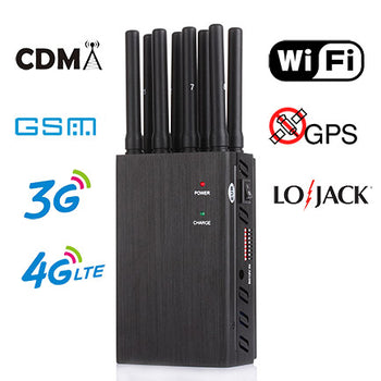 8 Bands Portable WiFi Jammer Cell Phone Jammer GPS Anti Tracking