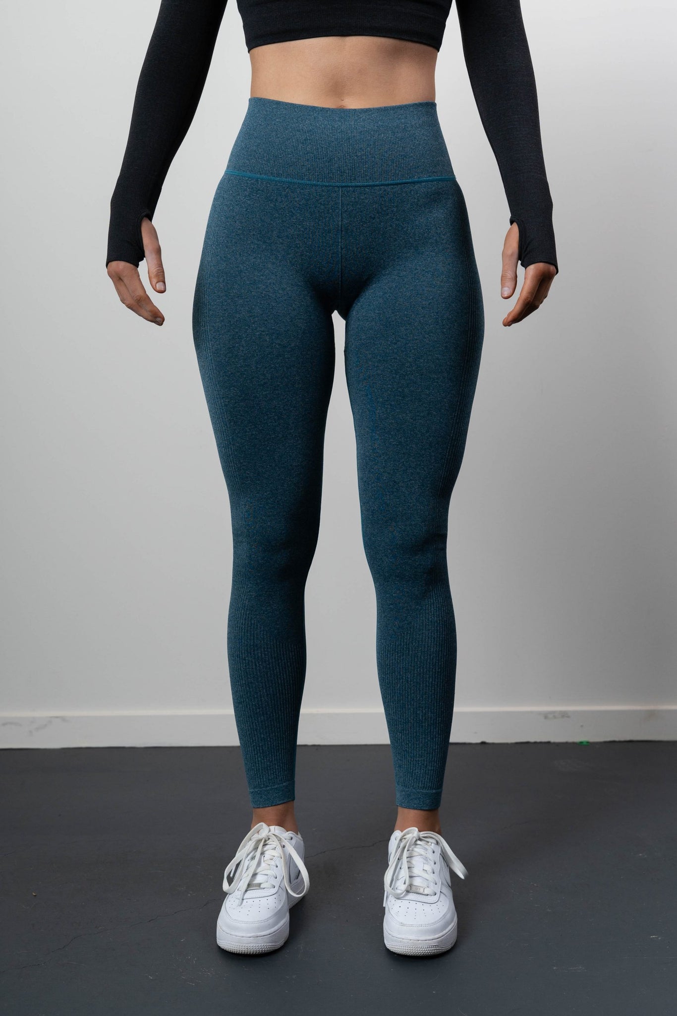 Women High Waist Mesh Net Design Gym Tights Charcoal Grey Leggings wit –  The Dance Bible