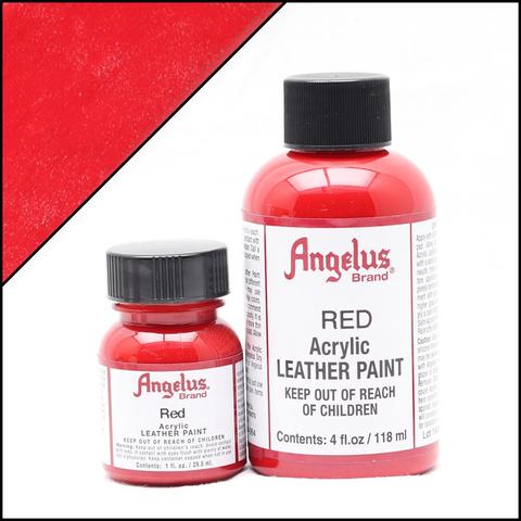 ANGELUS ACRYLIC PAINT CUSTOM PAINT Fire Red Leather Paint Swatch