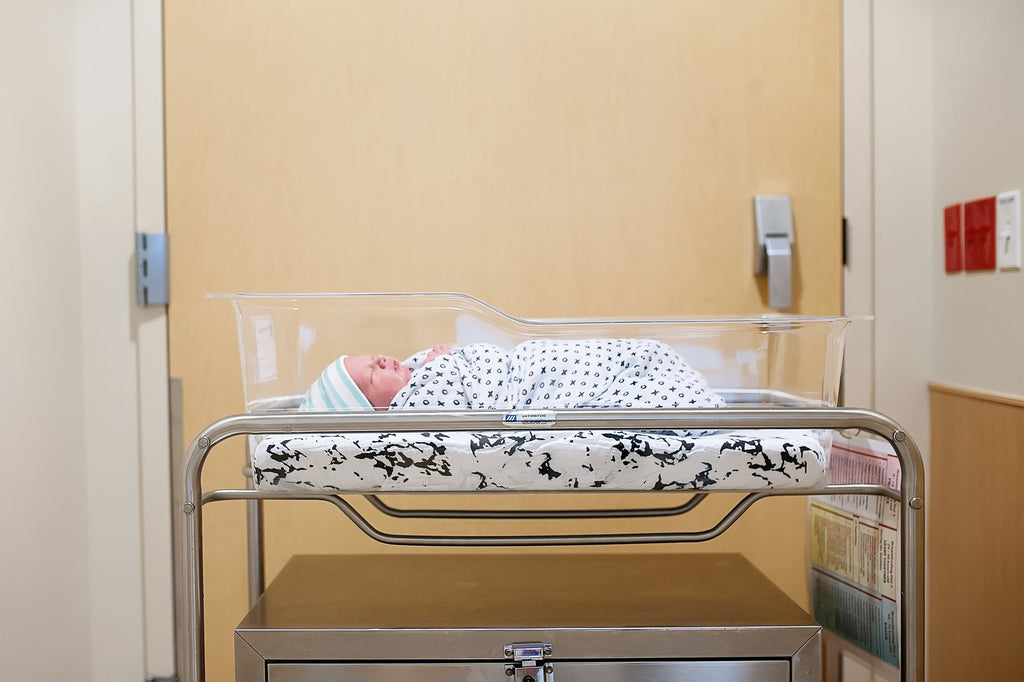 Modern Burlap Newborn Hospital Photos