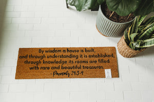 
                  
                    Load image into Gallery viewer, XL Scripture Doormat | Proverbs 24:3-4
                  
                