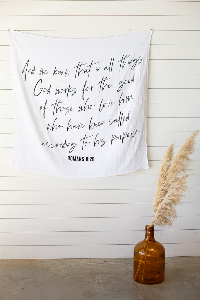 Bible Verse Wall Art God Works for the Good of Those Who Love 