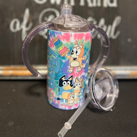 Bluey girl 12 oz sippy cup/kids cup – Simplyfoxdesigns