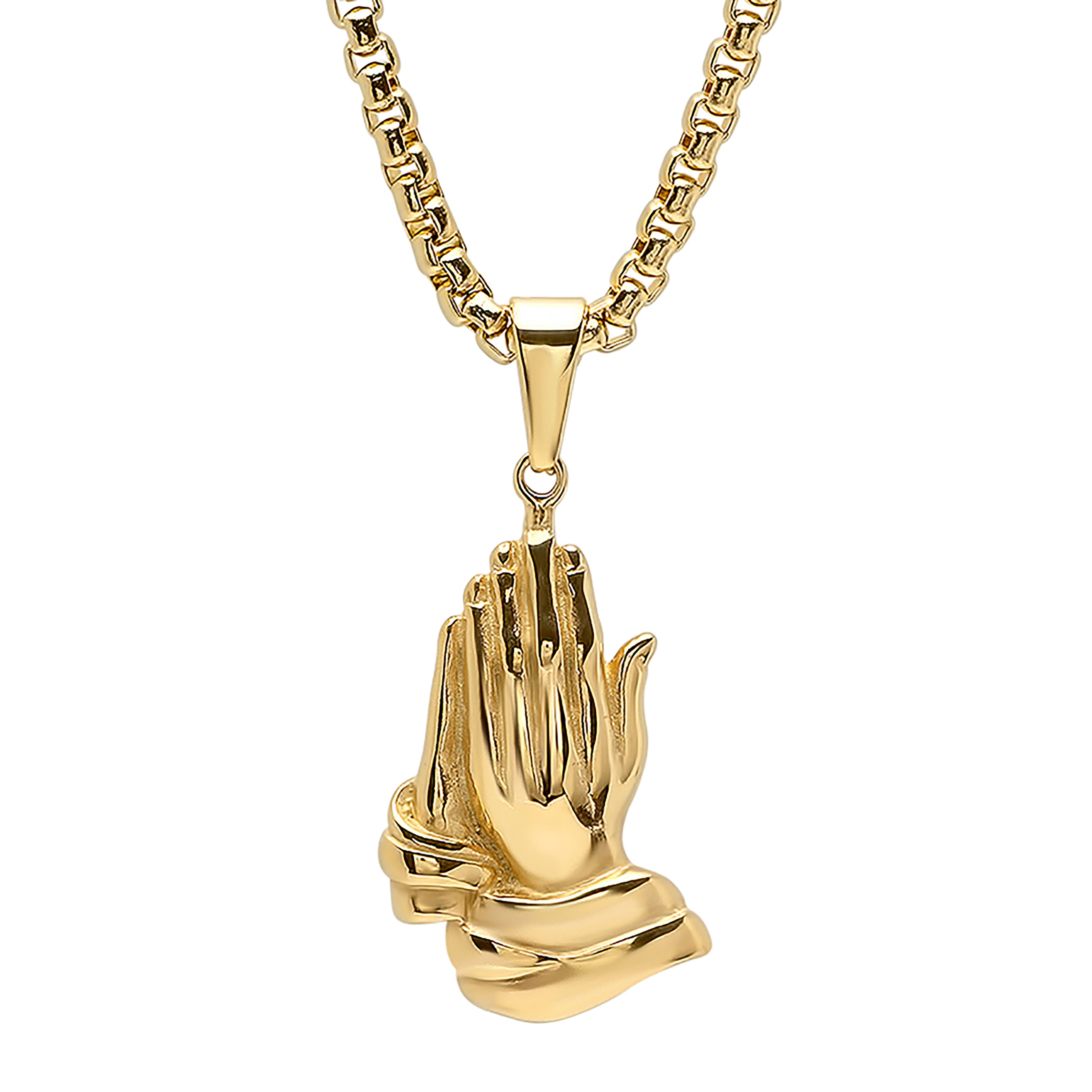 prayer hands pendant necklace