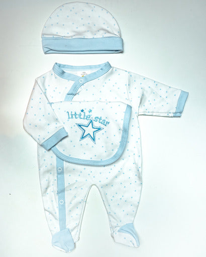 White/Sky Little Star 3 Piece Gift Set (0-9 Months)