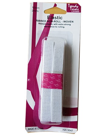 White Non-Roll Ribbed Elastic
