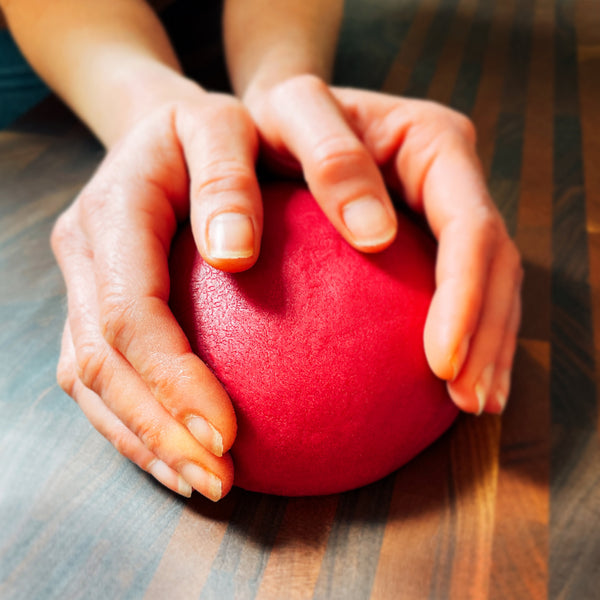 Fresh egg dough with beetroot