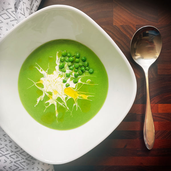 Pesto pea soup