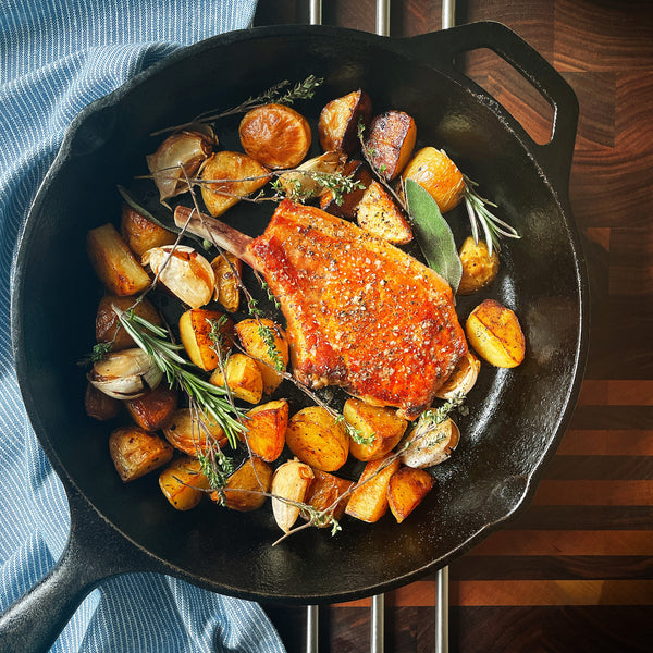 Pesto marinated pork chop