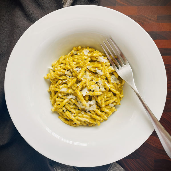 Trofiette pasta with pesto