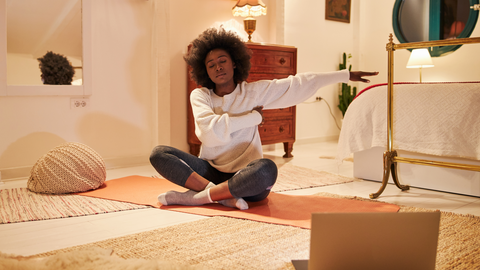 Yoga at home Black woman Melanin Queen Creative