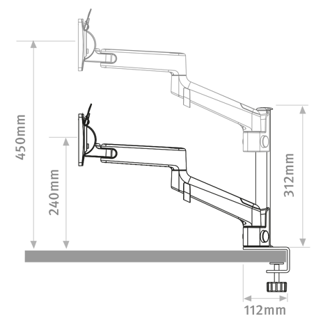 Lima Monitor Arm Height