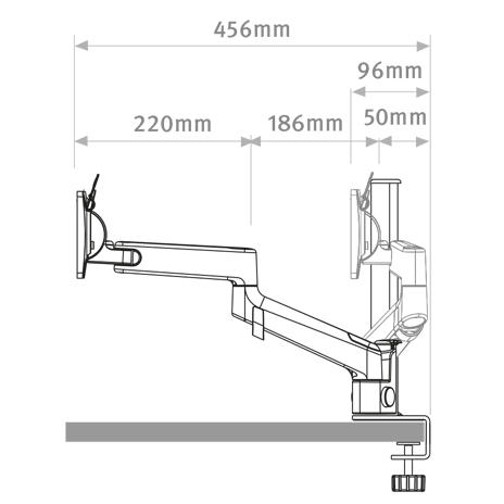 Lima Monitor Arm Dimensions