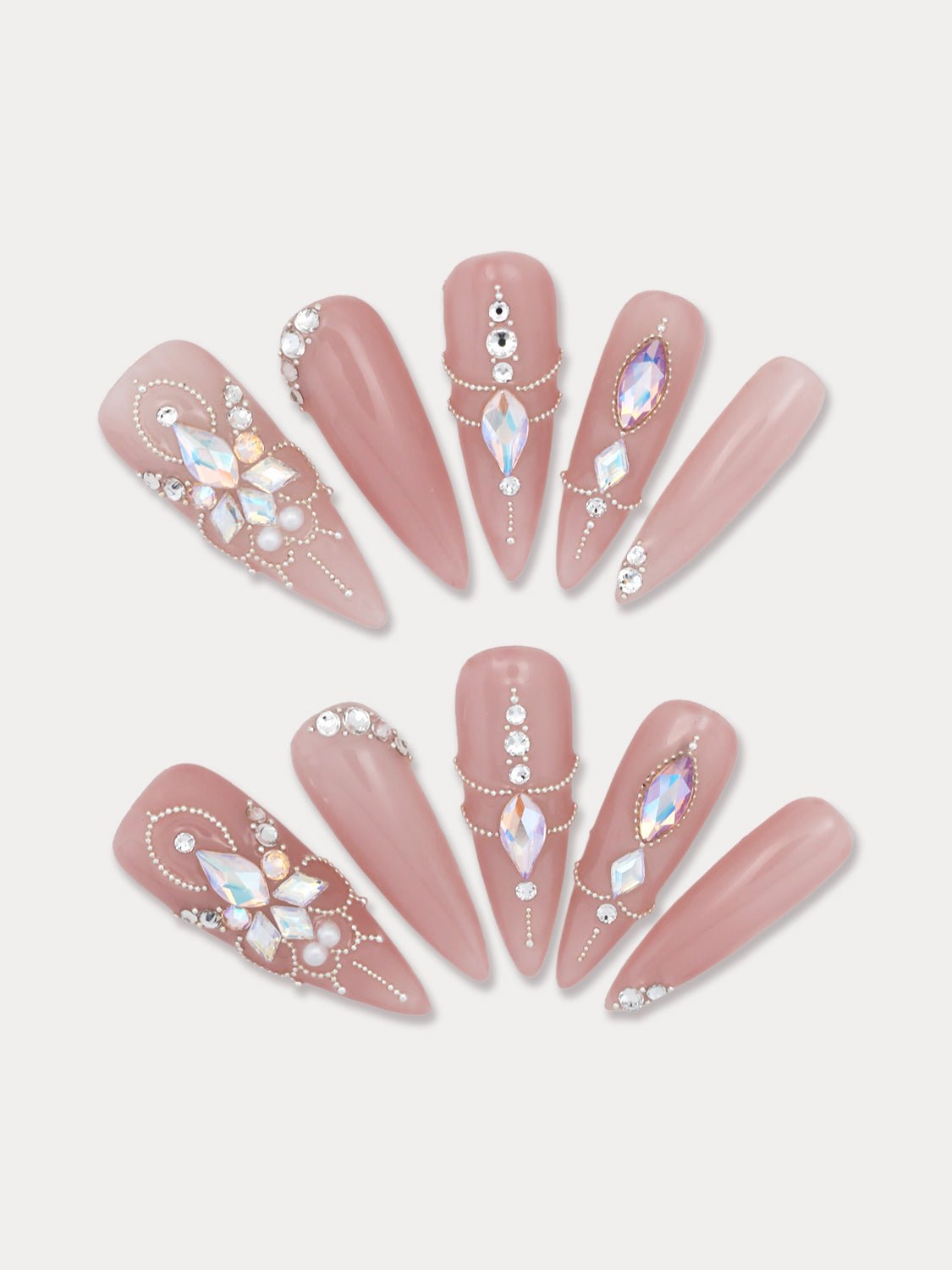 Rhinestone Handmade Press On Nail