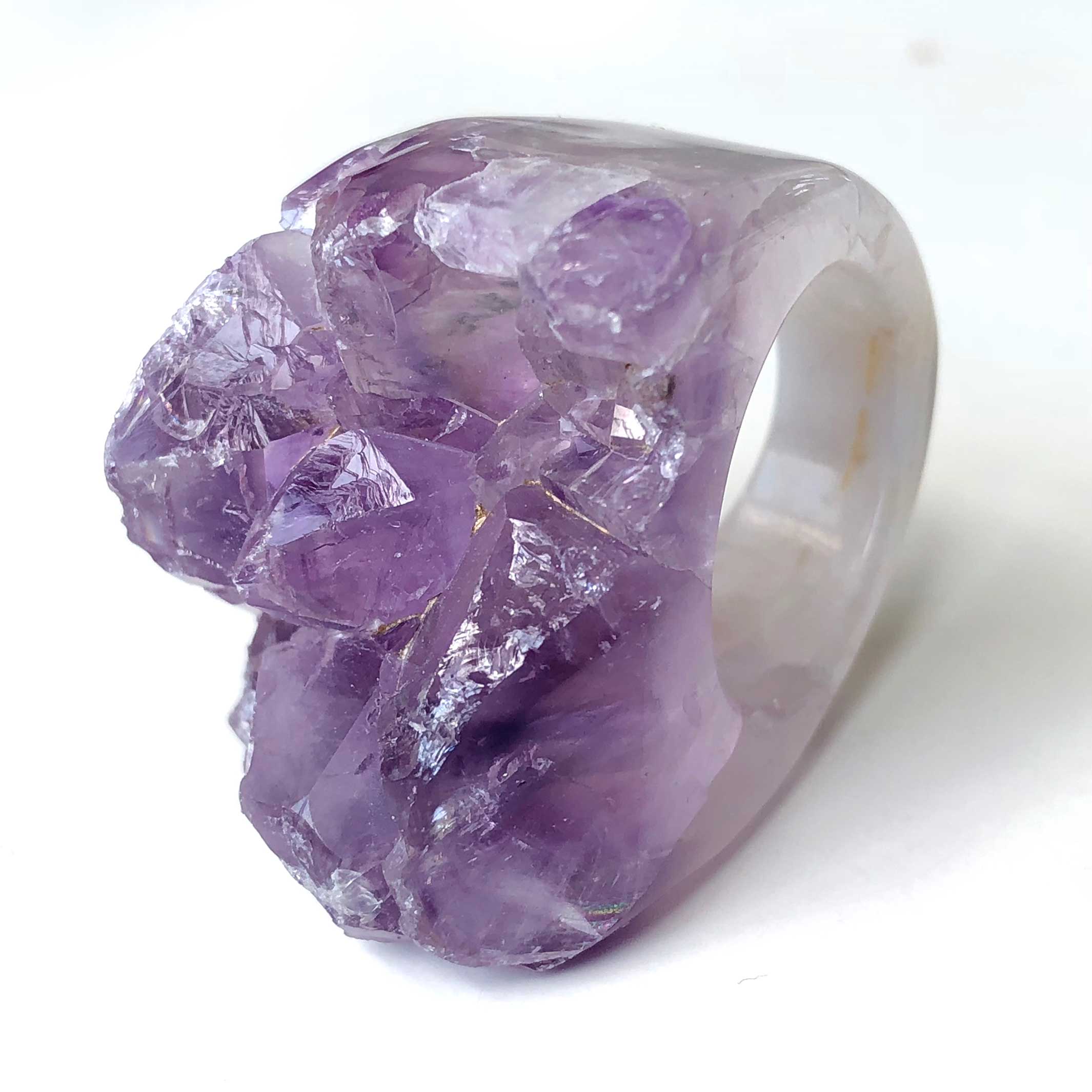 Amethyst Crystal Raw Stone Statement Ring Well Done Goods