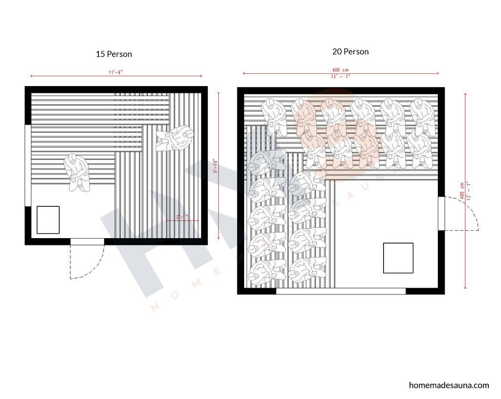 large sauna layout