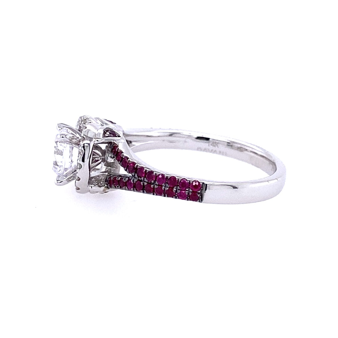 18k Rose Gold Custom Ruby And Diamond Engagement Ring #101458 - Seattle  Bellevue | Joseph Jewelry