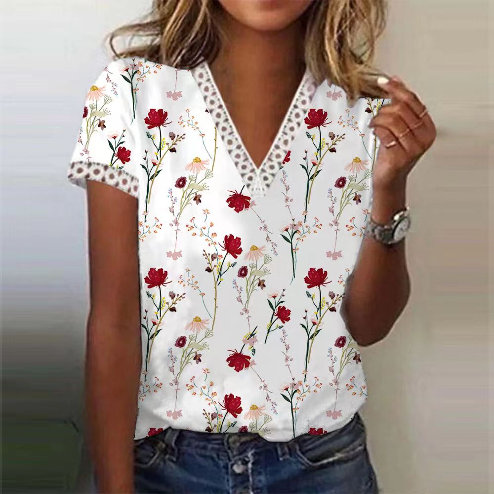 Sonya - Elegant Summer Shirt with V-neck – sundayaffairs