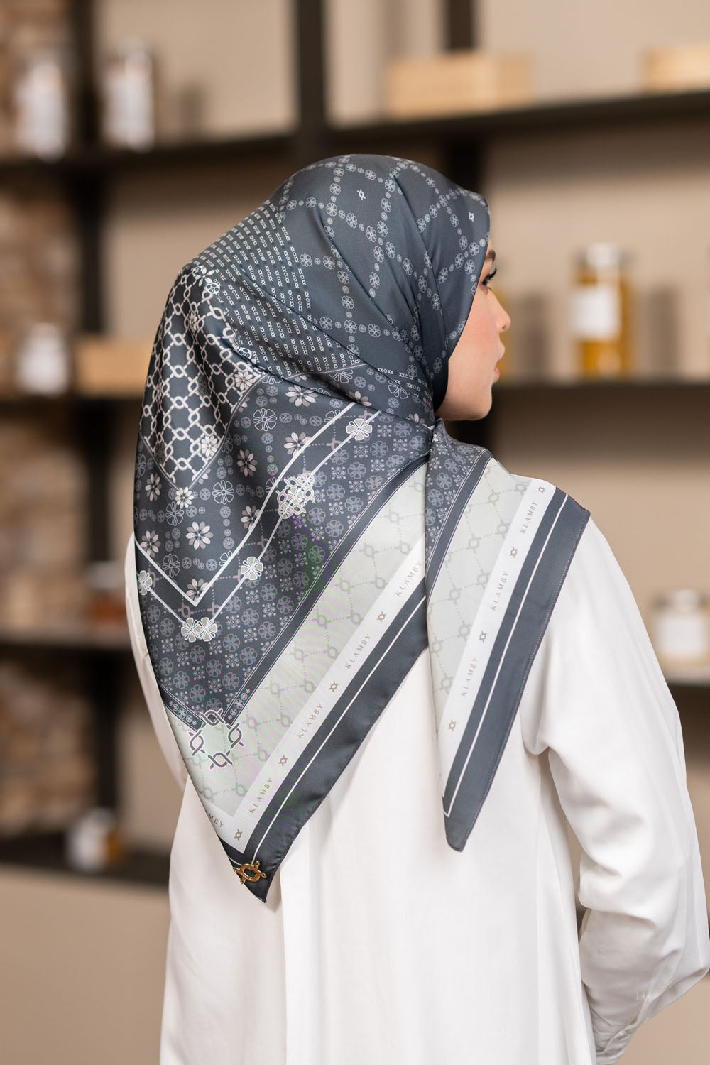 Sajia Scarf Forest Smoke