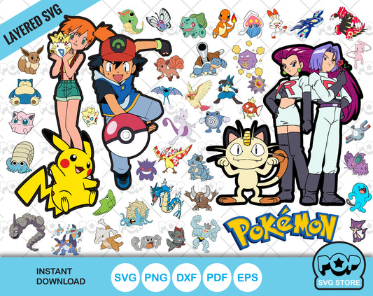 Buy 40 Pokemon Clip Art Svg Pokemon Printable Cut Files Instant Online in  India 