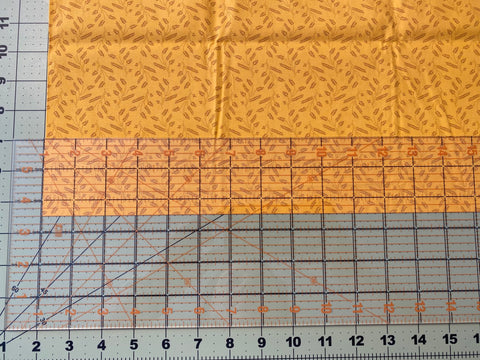 lace your ruler on top of the fabric and hold it securely with your free hand