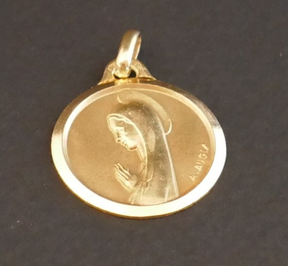 Augis Médaille Vierge, Or Jaune 18 Carats