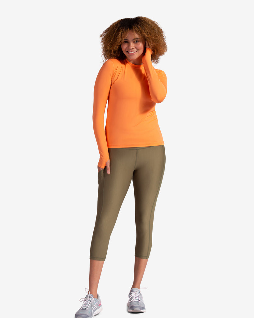 CLEARANCE - Women's Compression Capri Leggings with Reflector