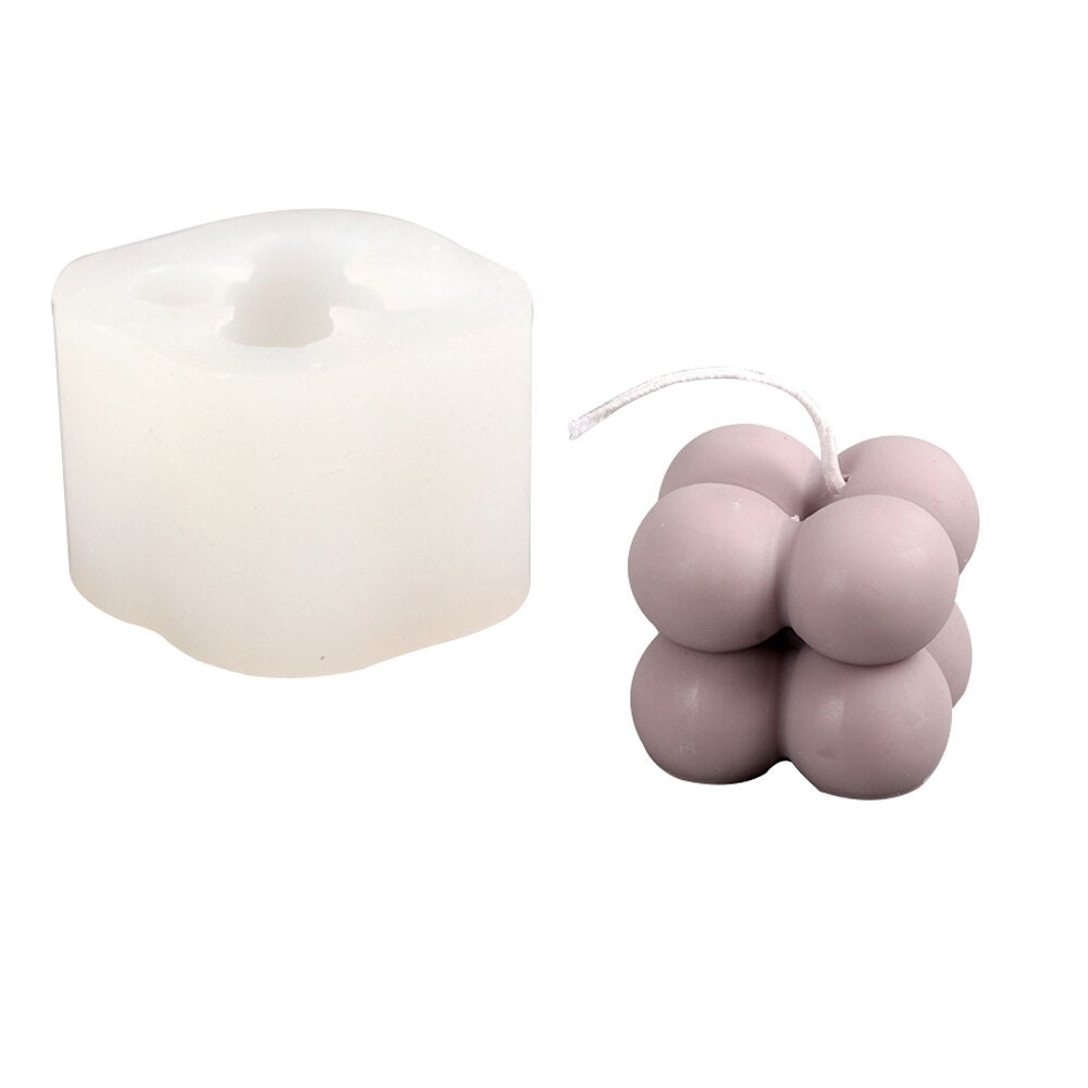 2 Pieces Innovation Candle Mold Pastry Molds Cube Non Stick Bubble Candle  Mold