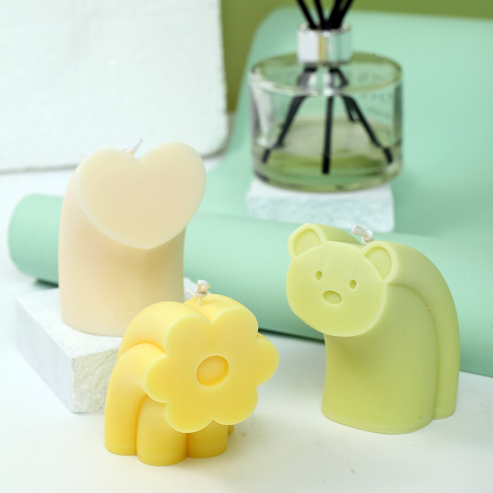 1 Hanhan Bear Candle Mold Creative Silicone Decoration Cake Baking Silicone  Mold