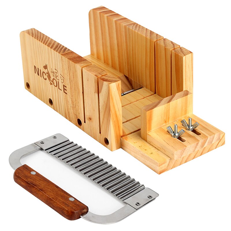 Hardwood Handle Soap Cutter Straight/Crinkle Stainless Wax Dough Slicer for Soap  Making Tool