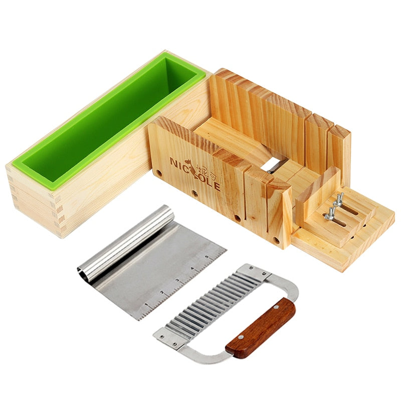 Nicole Silicone Loaf Soap Mold with Wooden Box – Boowan Nicole