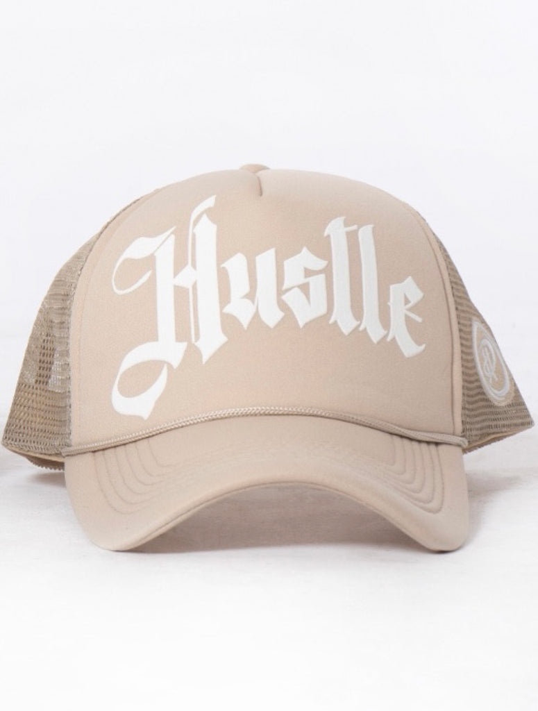 Hustle Town Trucker Hat Navy & Orange 