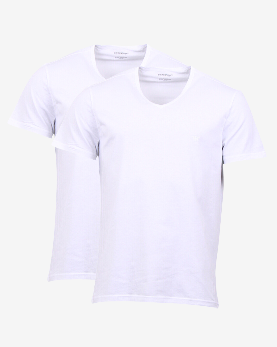 Armani V-halst-shirt 2-pak - Hvid - Str. XL - Modish.dk