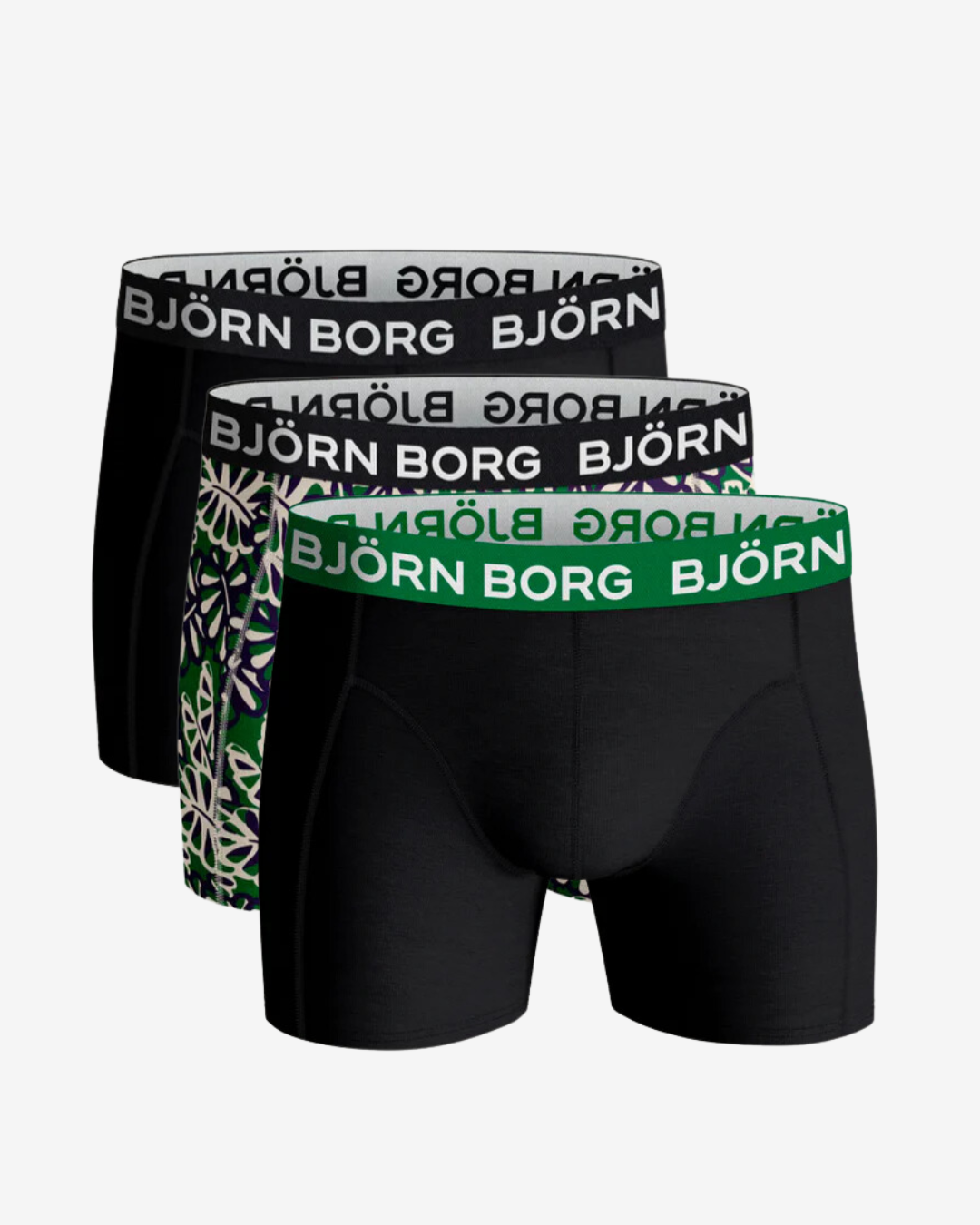 Billede af Björn Borg SHORTS SOLIDS 3 PACK - Sort / Mønster - Str. XXL - Modish.dk