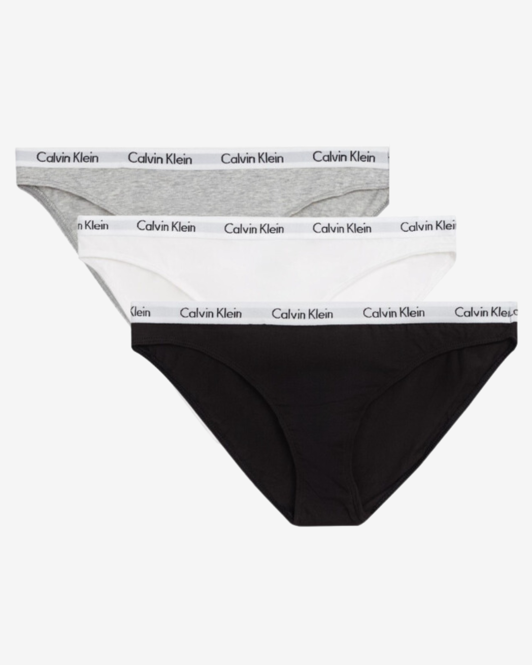 Se Calvin Klein Bikini trusser 3-pak - Sort / Grå / Hvid - Str. L - Modish.dk hos Modish.dk