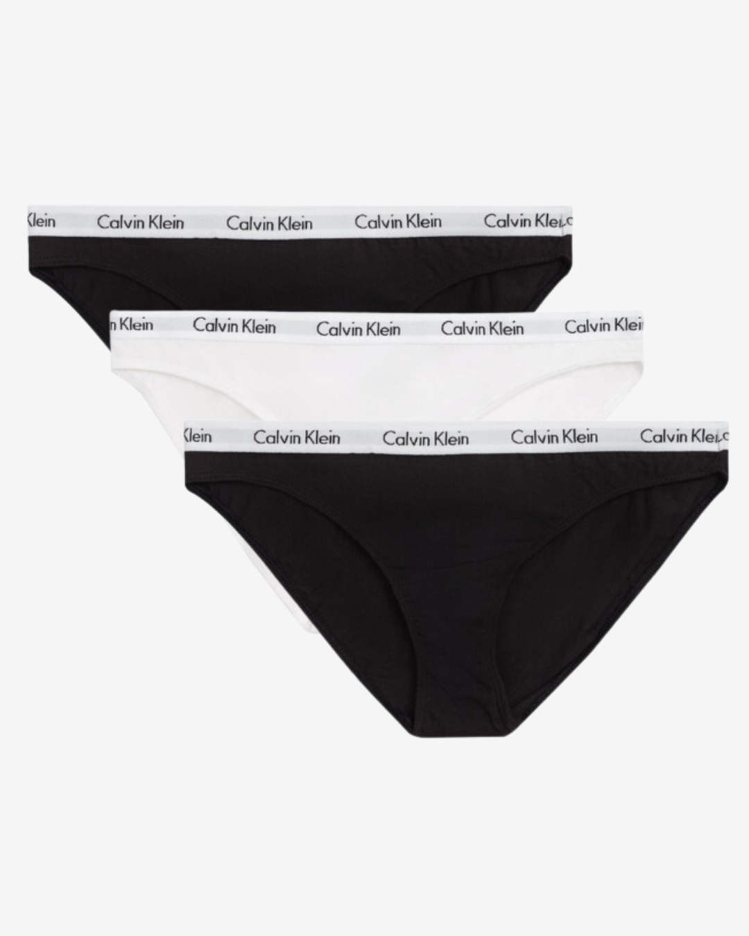 Billede af Calvin Klein Bikini trusser 3-pak - Sort / Hvid - Str. M - Modish.dk