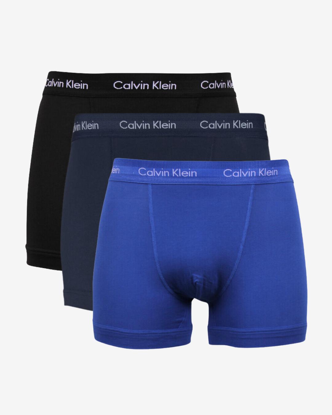 Se Calvin Klein Underbukser trunks 3-pak - Sort / Blå / Navy - Str. M - Modish.dk hos Modish.dk