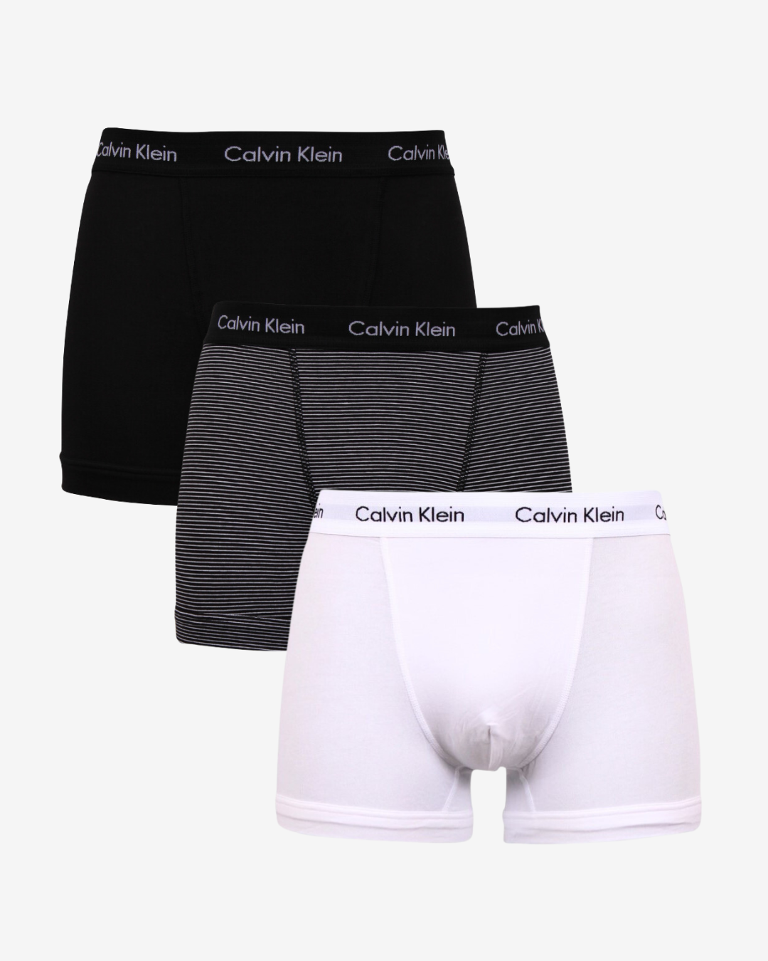Se Calvin Klein Underbukser trunks 3-pak - Sort / Strib / Hvid - Str. S - Modish.dk hos Modish.dk
