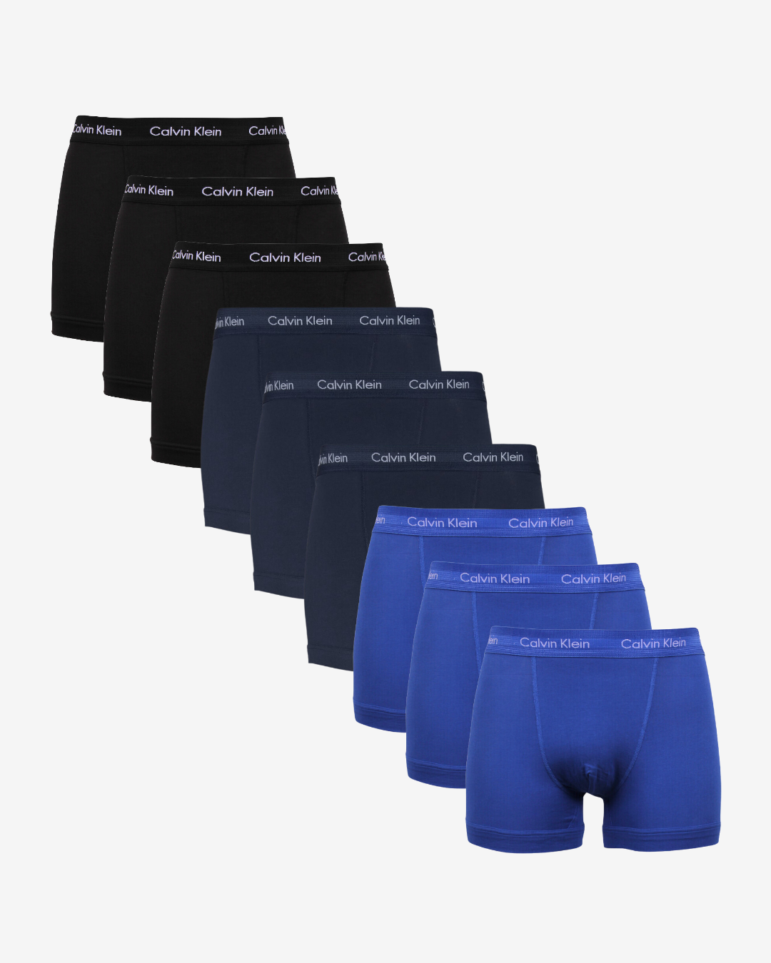 Billede af Calvin Klein Underbukser trunks 9-pak - Sort / Blå / Navy - Str. L - Modish.dk