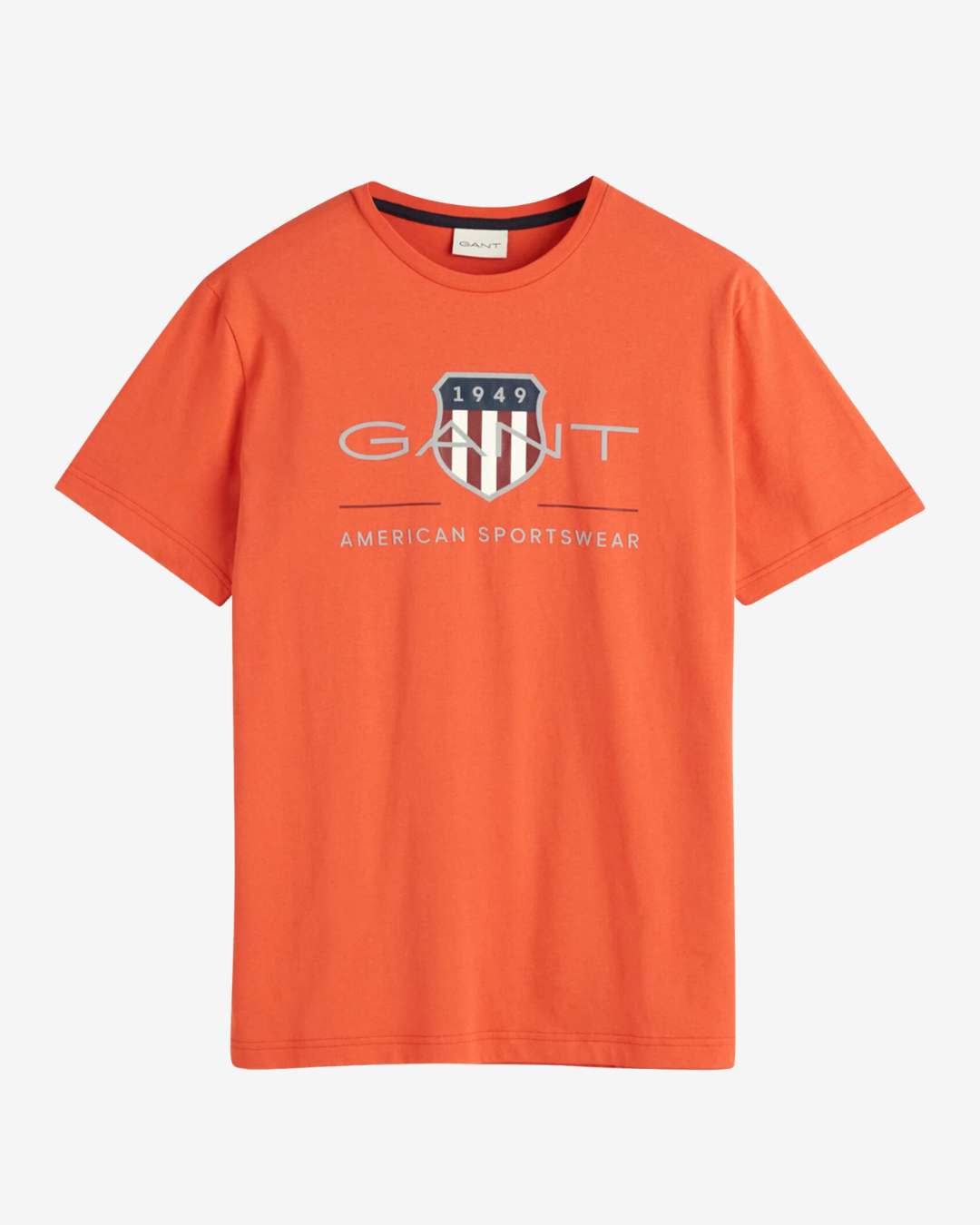 Se Gant Reg archive shield t-shirt - Orange - Str. 4XL - Modish.dk hos Modish.dk