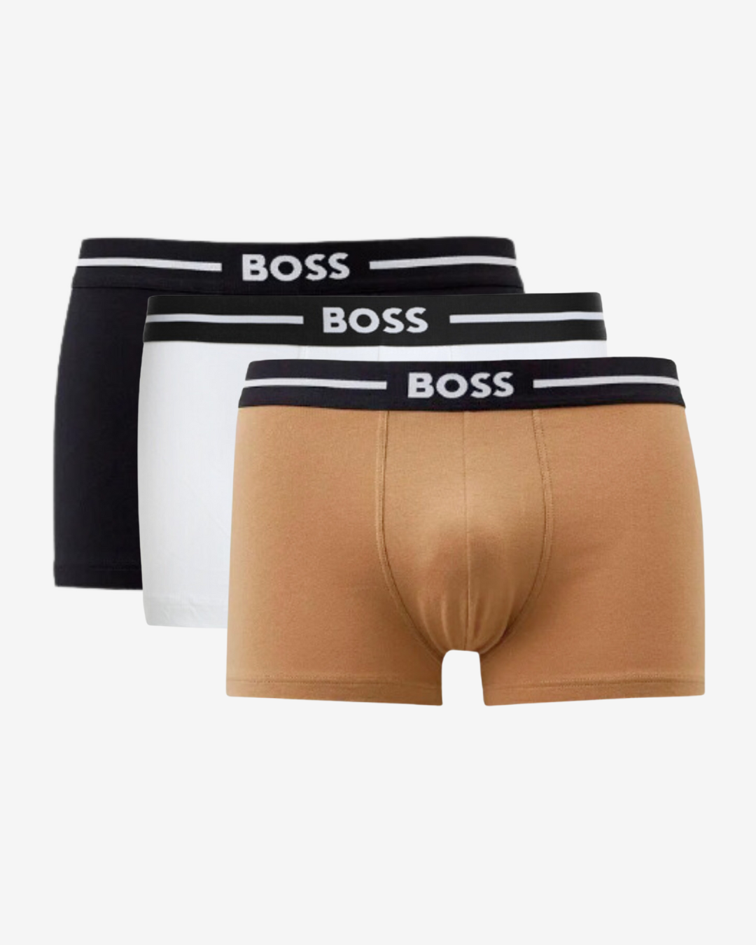 Se Hugo Boss Boxershorts trunk bold 3-pak - Sort / Hvid / Sand - Str. L - Modish.dk hos Modish.dk