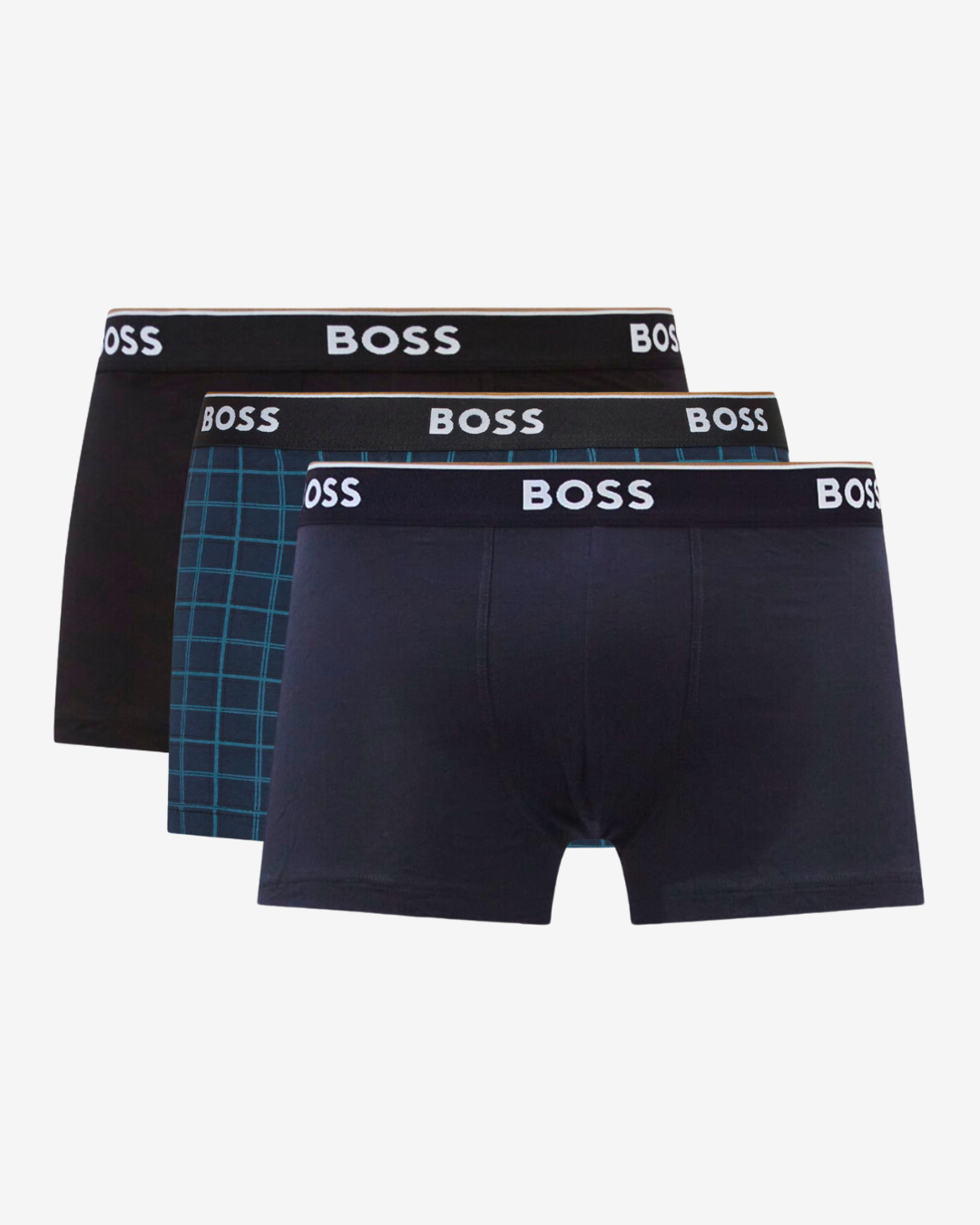 Billede af Hugo Boss Boxershorts trunk power 3-pak - Blå tern - Str. XXL - Modish.dk