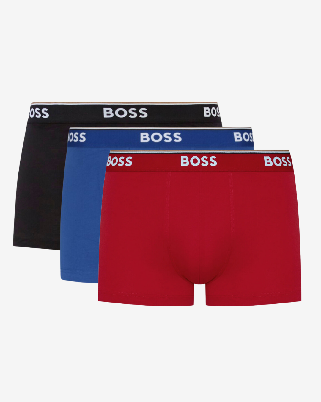 Se Hugo Boss Boxershorts trunk power 3-pak - Sort / Blå / Rød - Str. M - Modish.dk hos Modish.dk