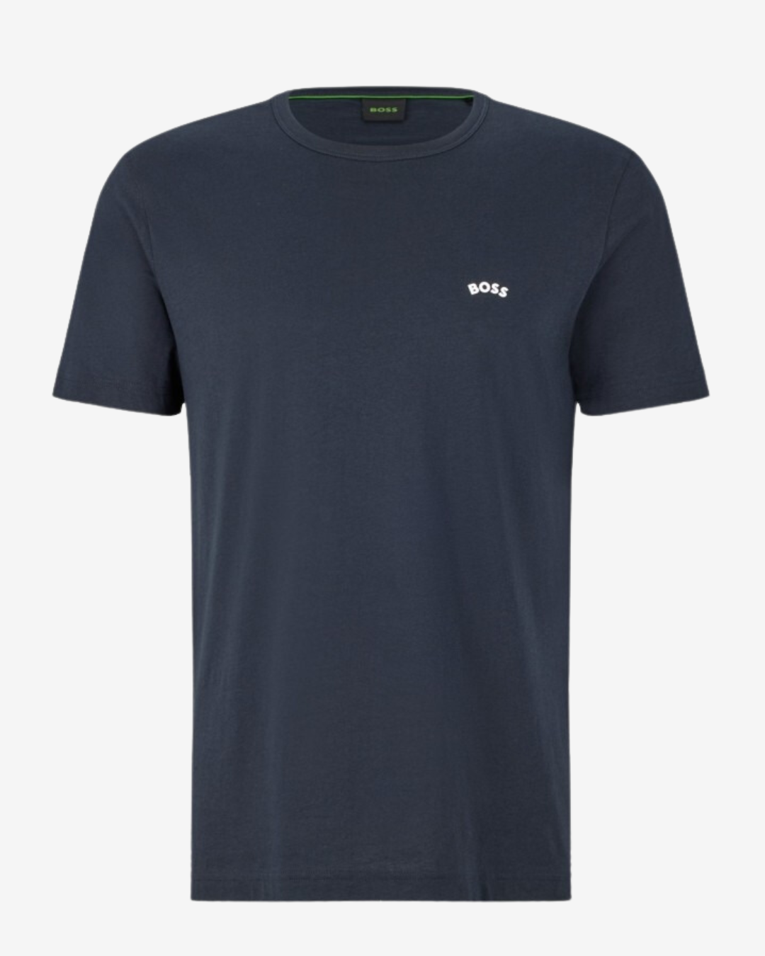 Se Hugo Boss Curved logo t-shirt - Navy / Hvid - Str. M - Modish.dk hos Modish.dk